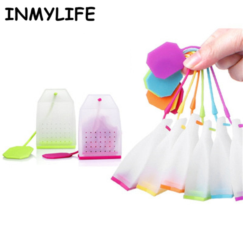 INMYLIFE Food-grade Silicone Tea Bags Colorful Style Tea Strainers Herbal Tea Infusers Filters Scented Tea Tools Random color