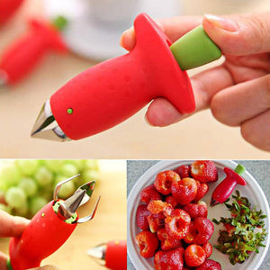 Fruit  Leaf Remover Strawberry Huller Metal Tomato Stalks Plastic Remover Gadget Strawberry Hullers kitchen gadgets