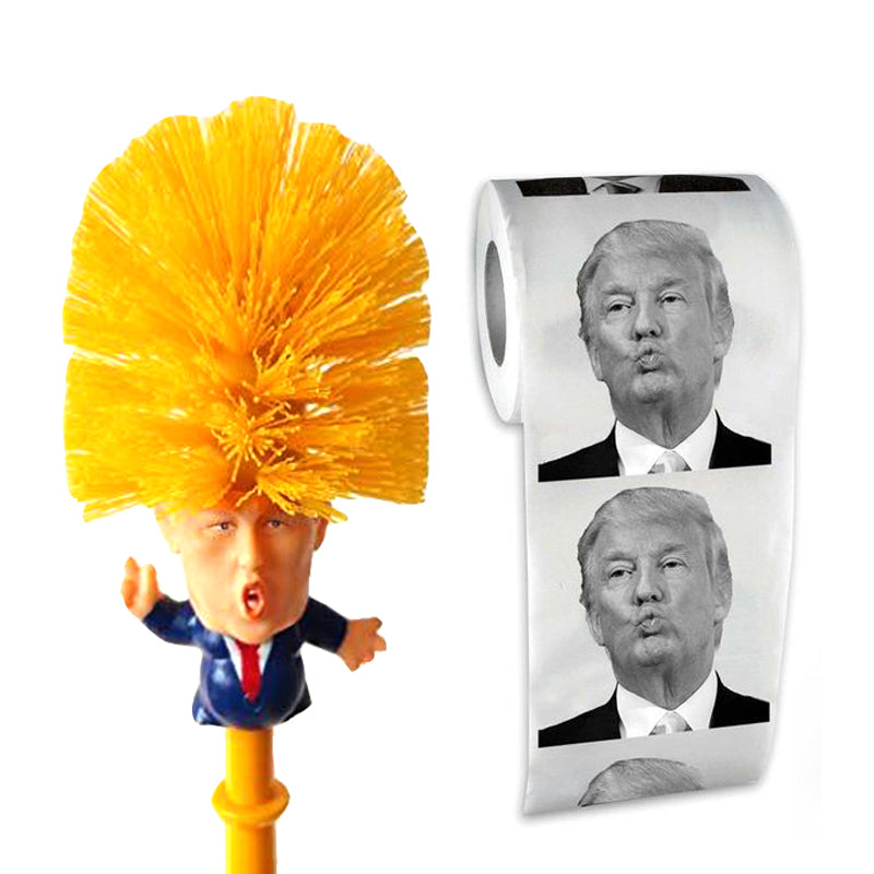 Creative Donald Trump Brush Toilet Supplies Set Brush Holders Wc Borstel Original Toilet Paper Bathroom Cleaning Accessories